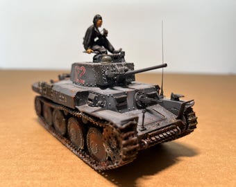 Handmade Painted & Weathered German Panzer 38(t) Tank Model 1/35 Scale