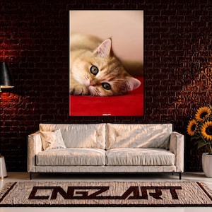 Cngz Art Samling canvasporträtt Rashren brittisk korthårskatt KK-001