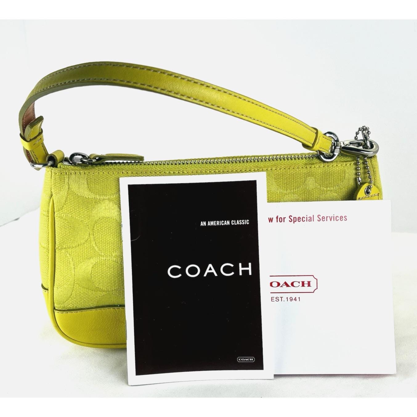 Vintage Y2K Coach Hampton Signature Demi Bag Leather Trim 6094