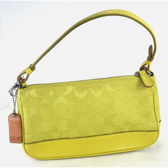Vintage Y2K Coach Hampton Signature Demi Bag Leather Trim 6094