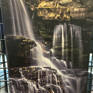 SALE Portrait of Falls, Landscape photography, Nature Art, Waterfall Art, Canvas image 1