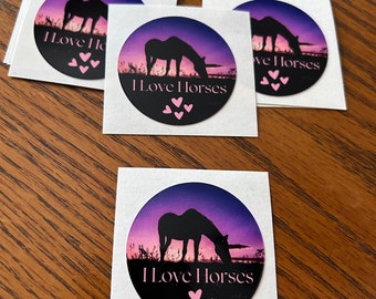 Positive Stickers, I love horses sticker, horse stickers, equestrian, stickers, horse clubs, Stickers, Creative, Sticker