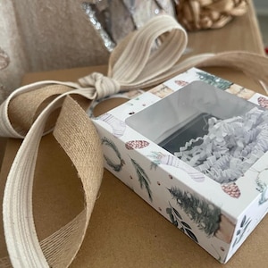 6 Hanging Gift Boxes for Wine Bottle or Ornament NATURE PRINT