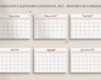 2027 Printable Calendar A4 / letter, Minimalist Wall Calendar 2027, Vertical One Page Annual Calendar, Neutral Desk Planner PDF