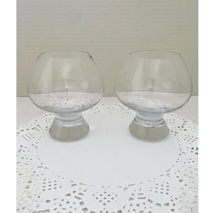 Vintage Brandy Snifters - Pair (2) - Small Cognac Glasses MCM Bar Cart
