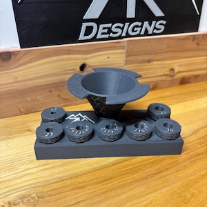 Embudo para polvo, antiestático. 7 cabezales intercambiables incluyen 17, 22, 243/6 mm, 25/6,5 mm, 270/7 mm, 30 y 33. imagen 1