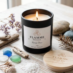 Coastal Coconut Soy Candle – Ocean Breeze Bergamot Vanilla – Beach House Home Fragrance – Hand Poured (230g) image 1