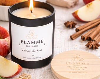 Baked Apple Cinnamon Coconut Soy Candle – Warm Spiced Bakery Scent – Cozy Autumn Home Fragrance – Hand Poured (230g)