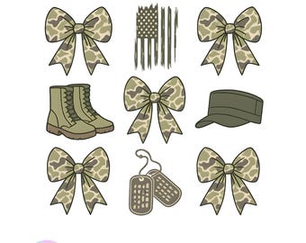 Camo Bow PNG: Military Sublimation Graphics (Digital Download)