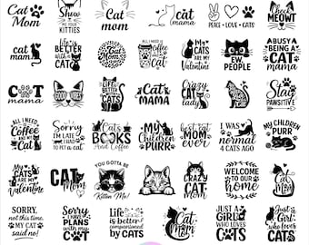 Cat Mom SVG Bundle, Funny Cat Lover Quotes, Cricut & Silhouette Cutting Files,  Instant Download