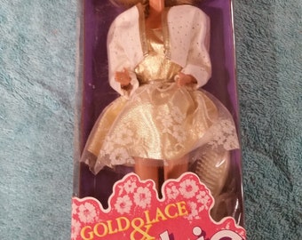 1989 • Gold & Lace Barbie • No. 7476 • Mattel • NRFB • Designed Exclusively for Target