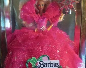 1990 • Happy Holidays Barbie • No. 4098 • NRFB • Third in Series w/Star Ornament • Special Edition by Mattel