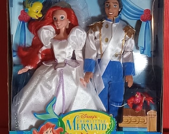1997 ©Disney Little Mermaid • Ariel & Prince Eric • Wedding Party Gift Set • Vintage Mattel NRFB Scarce