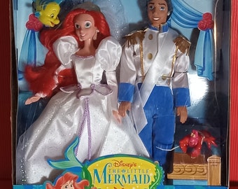 1997 ©Disney Little Mermaid • Ariel & Prince Eric • Wedding Party Gift Set • Vintage Mattel NRFB Scarce