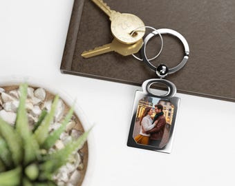 Custom Picture Keychain, Photo Keychain, Personalized Keychain Gift, Anniversary Gift, Unique Couples Gift