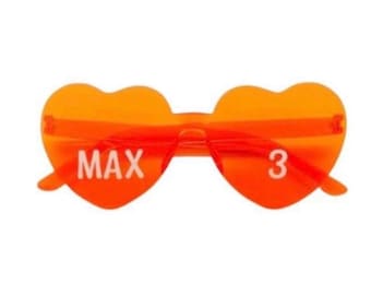 Max Verstappen Themed F1 Heart Shaped Glasses