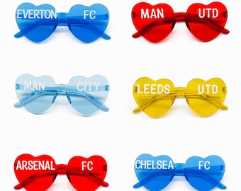 Football Themed Heart Shaped Glasses