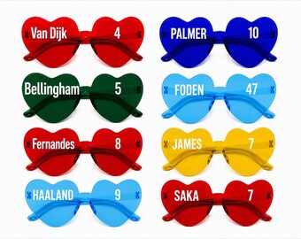 Football Player Themed Heart Shaped Glasses