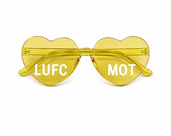 Leeds United #LUFC #MOT Themed Heart Shaped Glasses