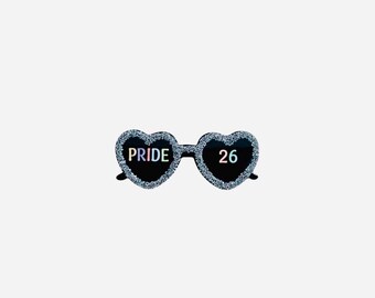 Black Pride Glitter Heart Shaped Glasses