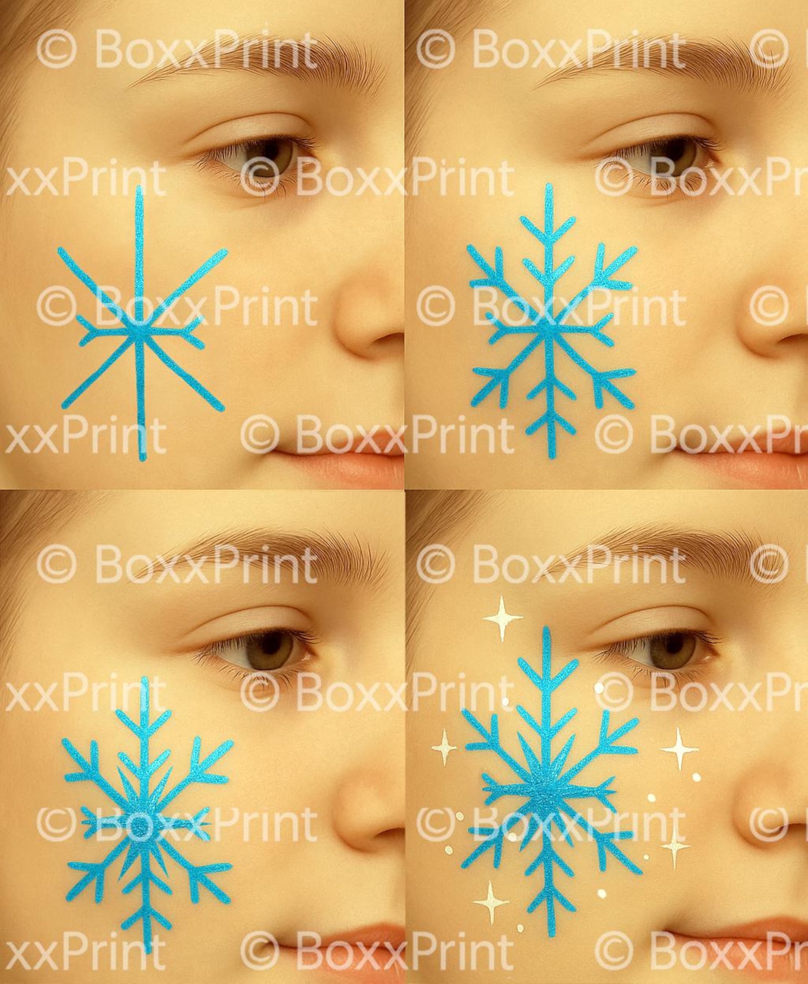 Easy CHRISTMAS Face Paint Templates | 8 Step-by-step Face Painting ...