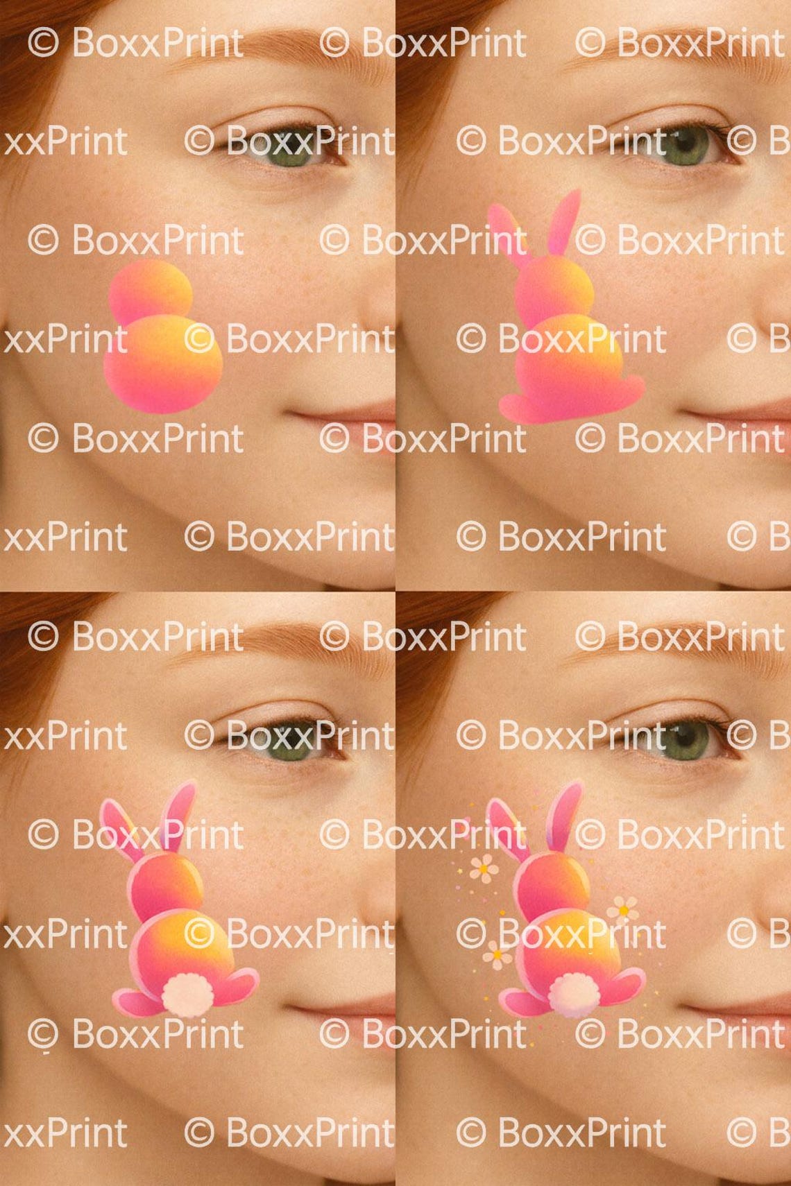 Easy EASTER Face Paint Templates | 8 Step-by-step Face Painting Ideas ...