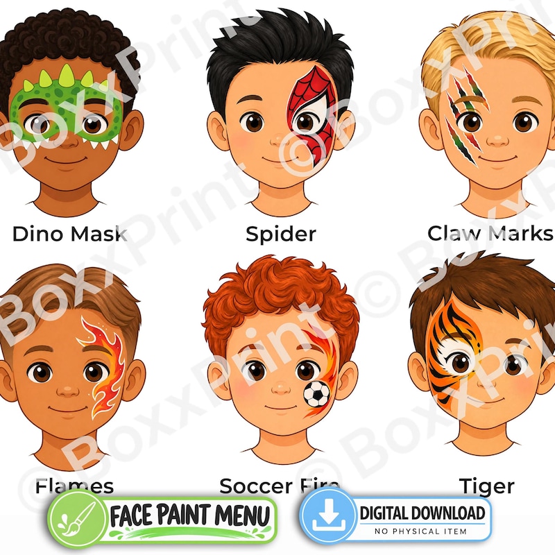 Simple Face Paint Menu - Etsy Canada