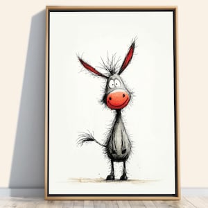 Donkey Art Print, Donkey Wall Art, Animal Poster, Animal Print, Donkey Poster, Digital Donkey Print, Donkey Picture, Funny Donkey Picture