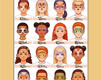 16 beliebte Face-Paint-Designs – Tier- & Fantasie-Kinderschmink-Menü