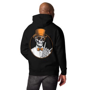 Sudadera unisex con capucha Dapper Halloween Skeleton (Estilo elegante)