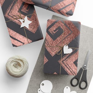 Rose Gold Swirl Wrapping Paper: Elegant Gift Wrap, Holiday Packaging