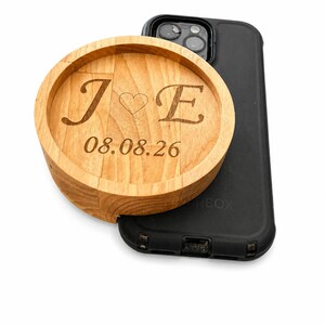 Custom Wedding Coasters Set of 2 or 4, Personalized Wedding Favor, Rustic Wood Drink Coasters, Conversation Coasters
