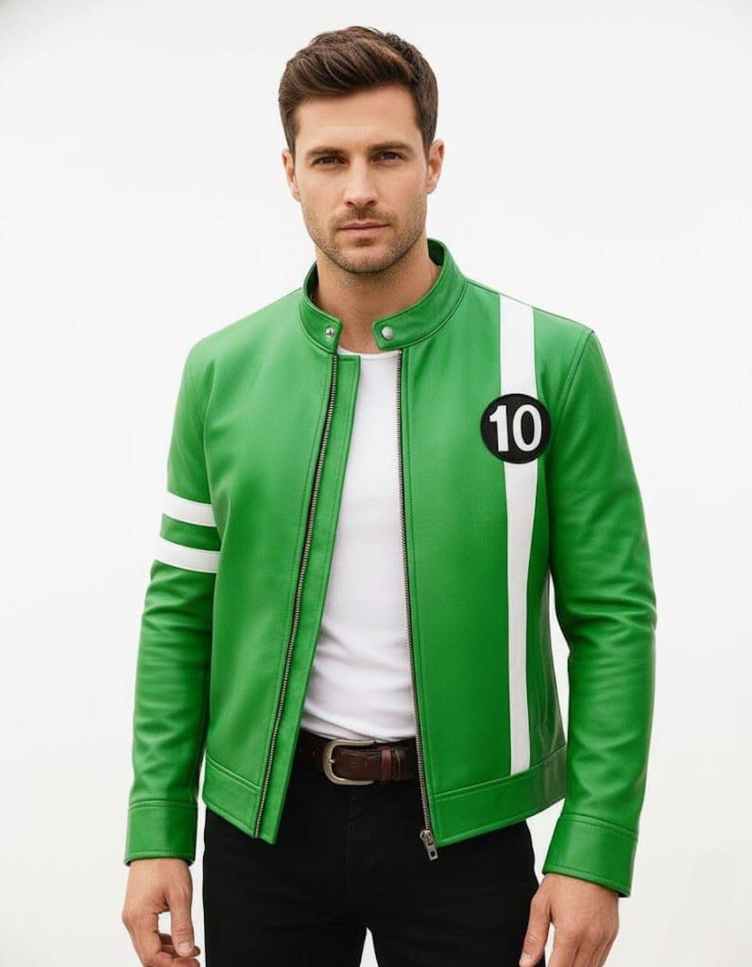 Ben 10 Alien Force Jacket: Green Faux Leather Cosplay - Etsy UK