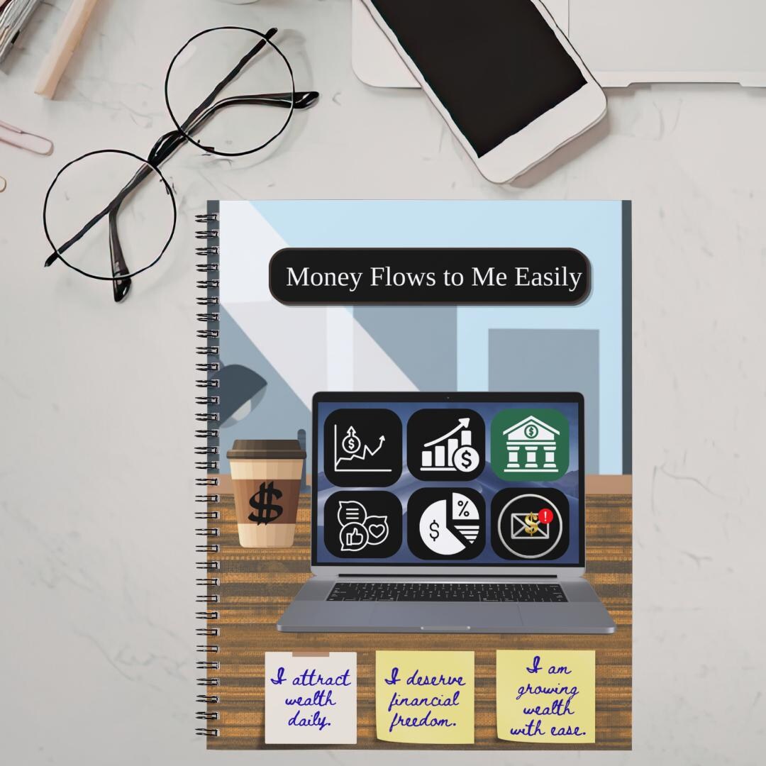 Money Flows to Me Easily Spiral Notebook | Financial Affirmation ...