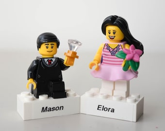 Personalized Custom Character Display | Name Figurine Gift | Brick-Style Tiny Figure | Desk Decor