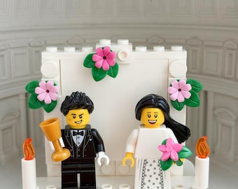 Custom Mini Brick Magnet | Wedding Mini Scene, Personalized Couple Gift