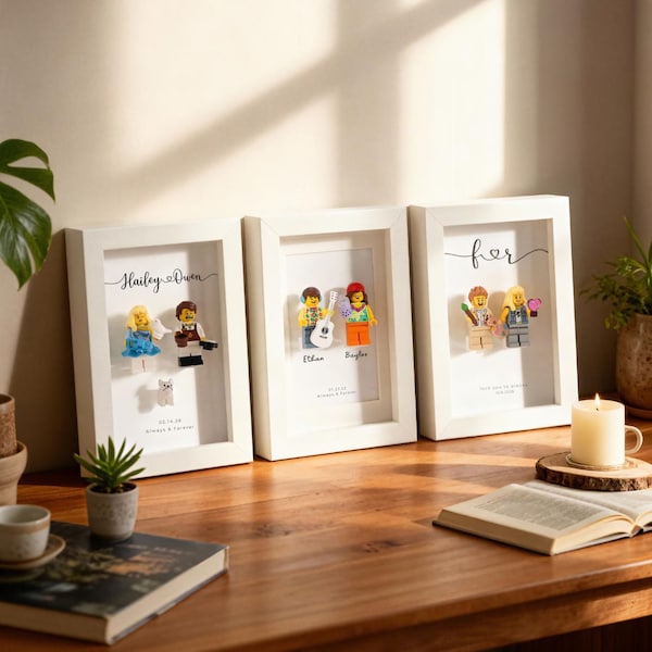 Gepersonaliseerde karakterlijst Valentijnsdagcadeau voor koppels Aangepast jubileumbureaudecoratie