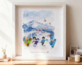 Custom Memory Frame | Personalized Mini Characters | Real Places & Moments Illustration | Gift for Family, Friends or Couples