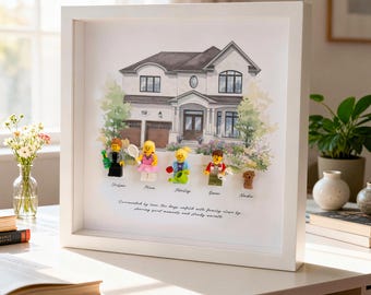 Custom Family Portrait Frame | Illustrated Home, Personalized Characters