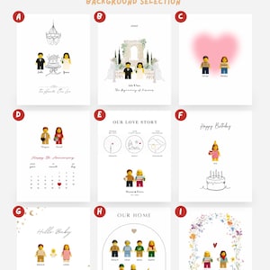 Bakgrundsval för BrickBoo personlig tegelram | Mallar för jul, bröllop, födelsedag och årsdag