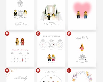 Background Selection for BrickBoo Personalized Brick Frame | Christmas, Wedding, Birthday, Anniversary Templates