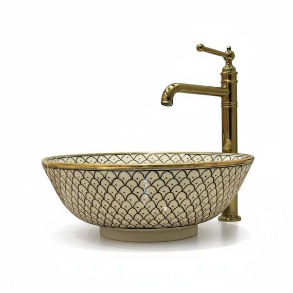 handmade vessel sink vanity, moroccan bathroom sink