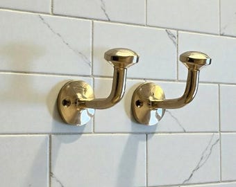 Solid Brass Moroccan Coat Hook, Vintage Style Towel Hanger