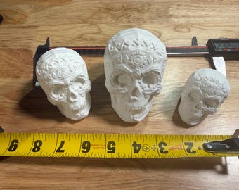 Pinta tu propia calavera de azúcar, kit de manualidades del Día de Muertos impreso en 3D, calavera DIY, 3 tamaños disponibles, actividad del Día de los Muertos