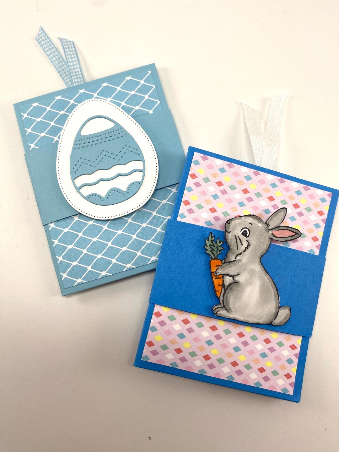 Handmade Easter Bunny Gift Card Holders | Set of 2 Spring Cards - Etsy