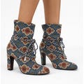 Rare 60s/70s Tapestry Boots Chelsea Cobbler US 8.5 Boho Retro Designer Festival