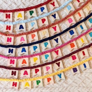 Birthday Garland - Felt "Happy Birthday" Banner - Reusable Party Decoration