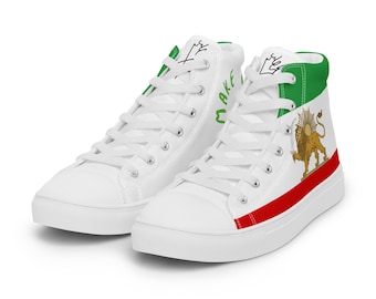 Lion and Sun Iran flag Unisex’s high top canvas shoes