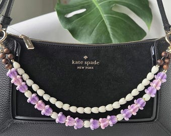 Crown Flowers & Pikake Beads Purse Lei Charm