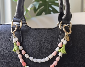 White Crown, Pakalana, Peach Pikake Bead, & Pearl Purse Lei